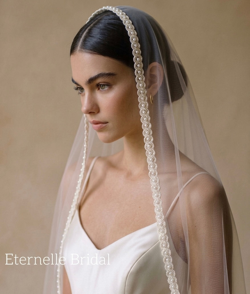 Pearl Edge Mantilla Bridal Veil