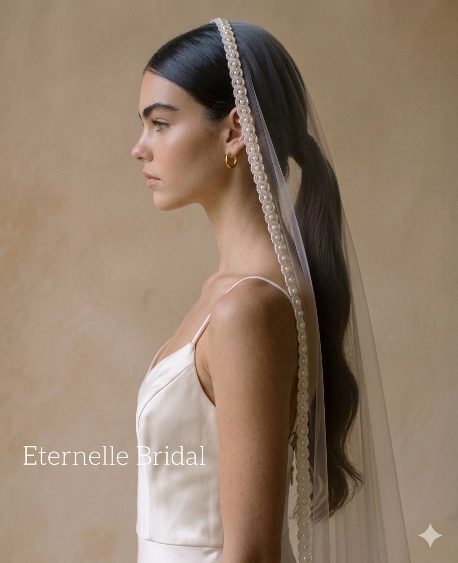 Pearl Edge Mantilla Bridal Veil