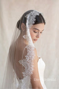 Chantilly Lace wedding Veil fingertip cathedral length