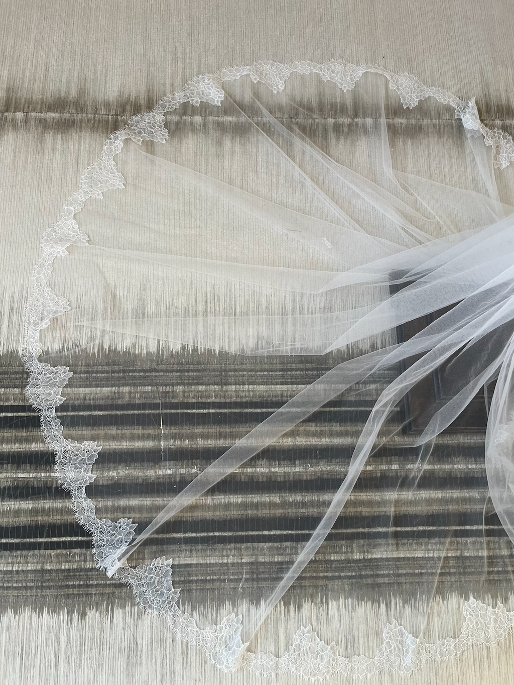 Chantilly Lace Mantilla Bridal Veil  fingertip mantilla wedding veil