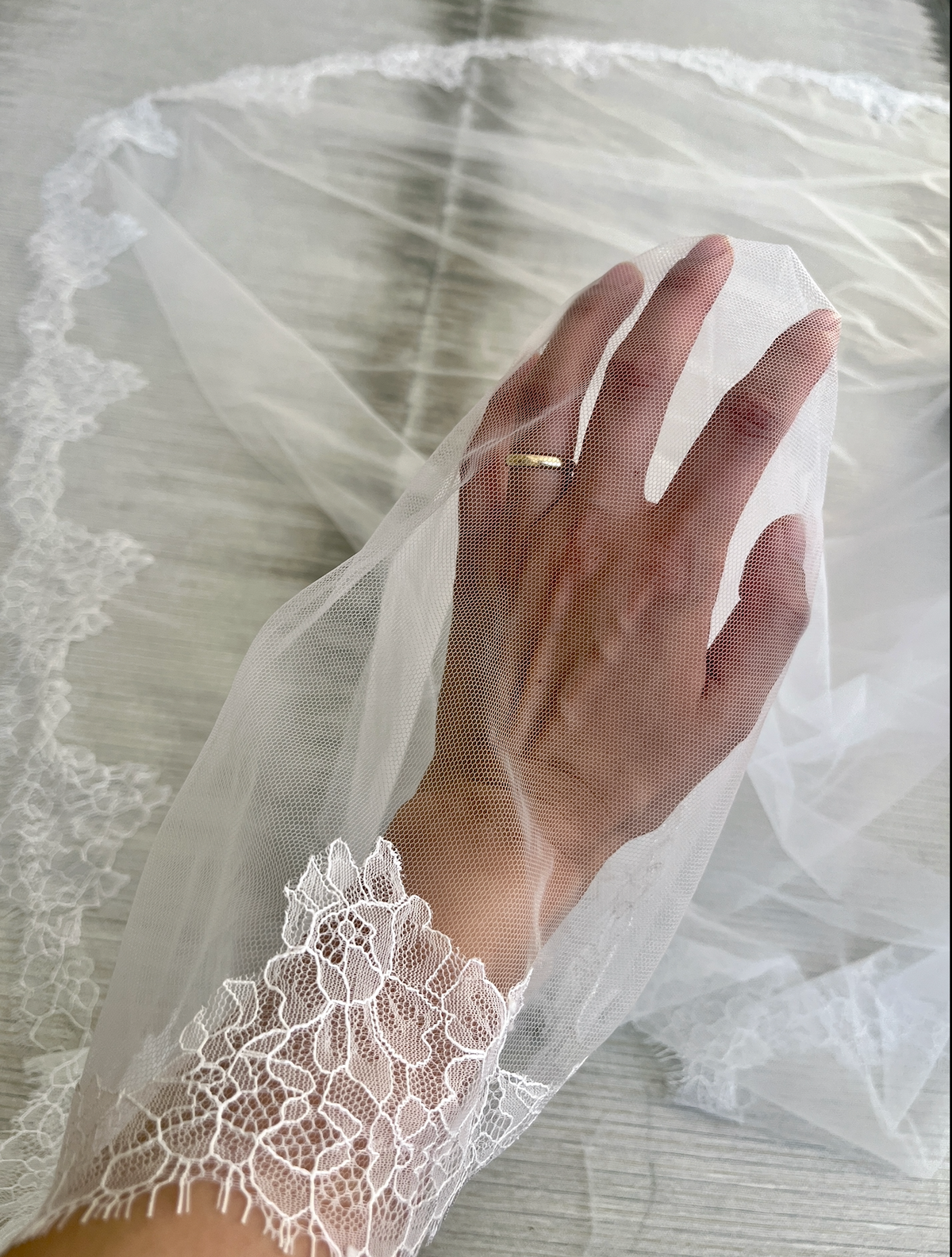Chantilly Lace Mantilla Bridal Veil  fingertip mantilla wedding veil